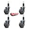 Service Caster 4'' Thermoplastic Rubber Wheel Swivel 1-1/4'' Expanding Stem Caster Set, 4PK SCC-EX20S414-TPRB-114-4 - alternate 2